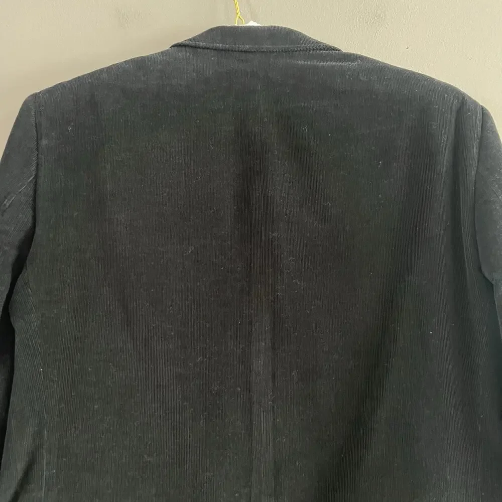 Di Quattro Mens Corduroy Sport Blazer Jacket 100% Cotton Preppy Black Sz 42R
